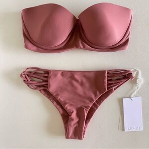 ❌SOLD❌NEW Mikoh “Huahine” top & “Lanai” bottom in clay -Size XS
